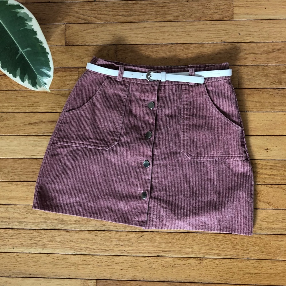 Vintage Corduroy Button Down Mini Skirt